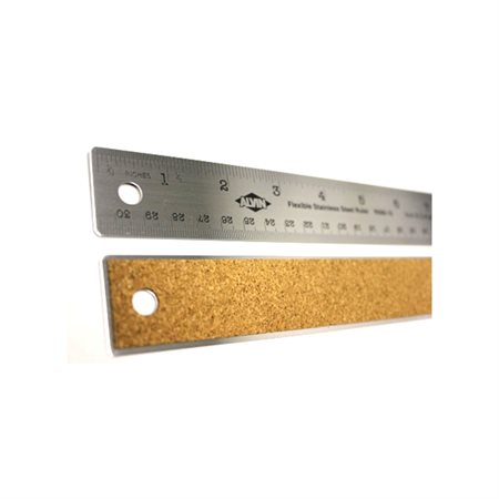 RULER METAL STAINLESS CORK BACK 12"