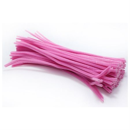PIPE CLEANERS PINK 12"  6MM (100)