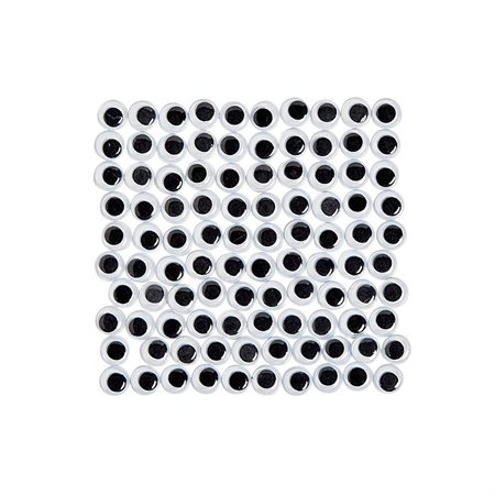 WIGGLE EYES BLACK - 8 MM  - 100 / PKG (100)