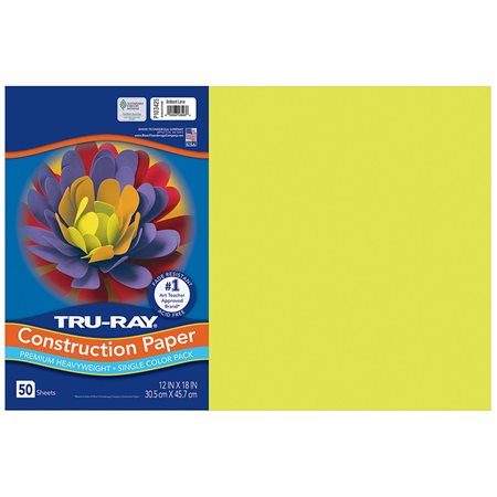 BRIL.LIME GREEN CONST.PAPER 12"X18" (50)