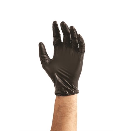 BLACK NITRILE GLOVES LARGE (100)