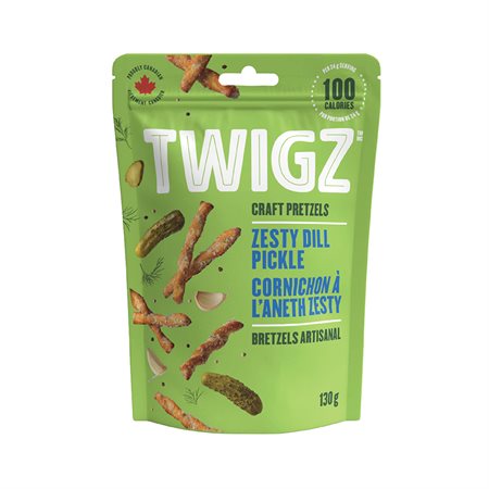 Bretzels artisanaux Twigz cornichon à l’aneth zesty