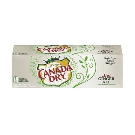 Boissons gazéifiées Boîte de 12 canettes soda gingembre diète