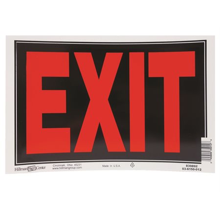 PANNEAU EXIT 8X12''AN