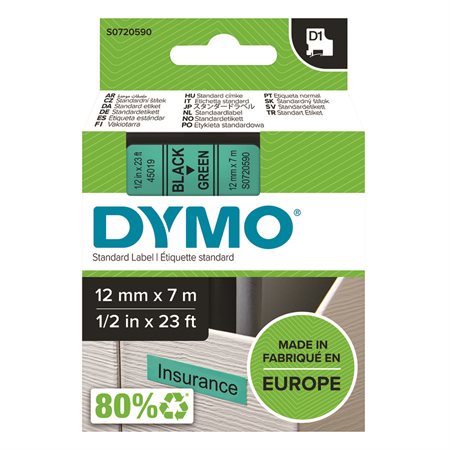 DYMO AUTHE.D1 LAB.12MMX7 GR.BK