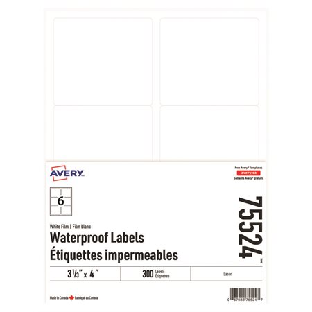 LABEL WTPRF 3 1 / 2X4 ADH.LAS