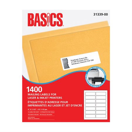 MAILING LABEL 4X1-1 / 3 WH