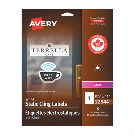 STATIC CLING LABELS WHT