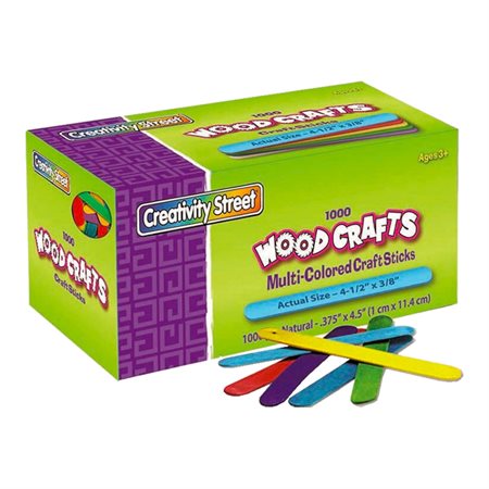 CRAFT STICKS COLOURED 1000PCS