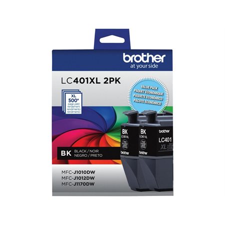 CARTOUCHE JET D'ENCRE BROTHER 401XL NOIR 2 / PK