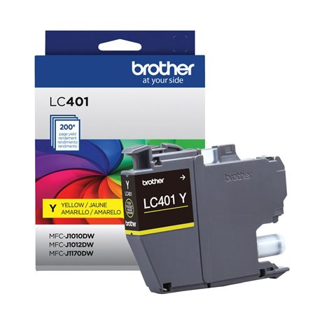 CARTOUCHE JET D'ENCRE BROTHER LC401 JAUNE