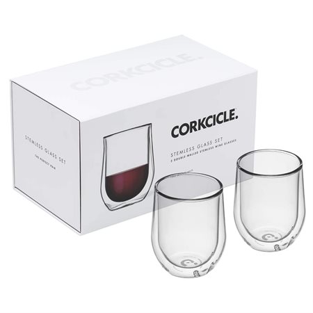 Clear "Stemless" glass set