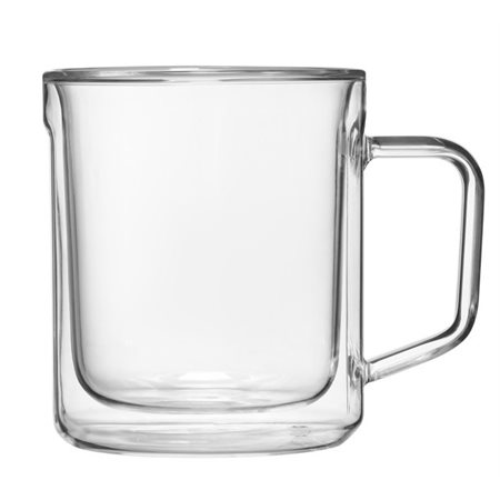 GLASS MUG 12OZ CLEAR DOUBLE PACK