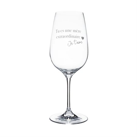 Wine glass "Tu es un mère extraordinaire - Je t'aime"