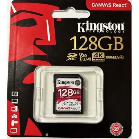 CARTE MÉMOIRE SD KINGSTON CANVAS REACT 128GB