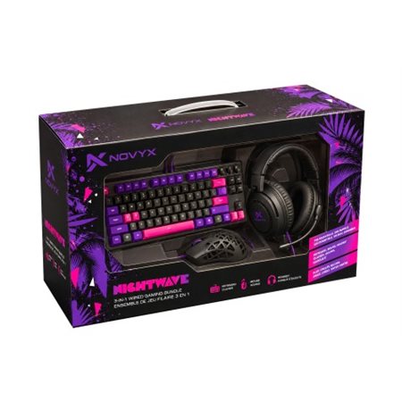 ENS. 3 EN 1 NIGHTEWAVE GAMER CLAVIER / SOURIS / CASQUE