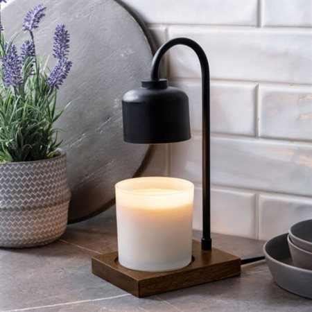 Lampe chauffe-chandelle Arched - bois & noir